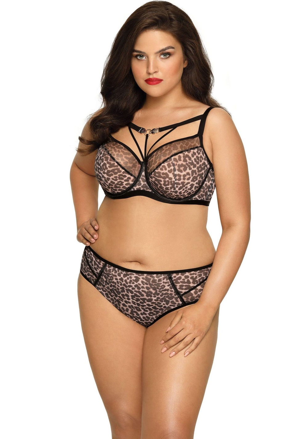 Бюстгальтер Stella хищной расцветки с плотными чашками (Размер: 100C) (Цвет: леопард)