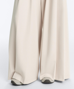 OYSHO Хлопковые широкие брюки-пике со складками, норка