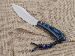 Нож для бушкрафта "Канадец", сталь VG-10/Elmax, рукоять G10 (синяя)