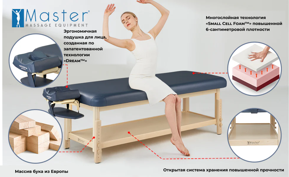 Массажный стол Master Laguna TT с подогревом, стационарный