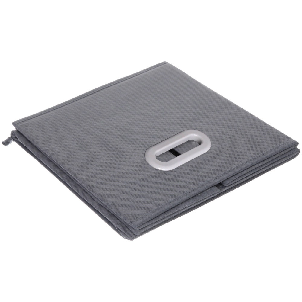 Короб - органайзер складной стеллажный для хранения вещей с крышкой «ДОМания», цвет серый, 28*28*28см (лейбл)