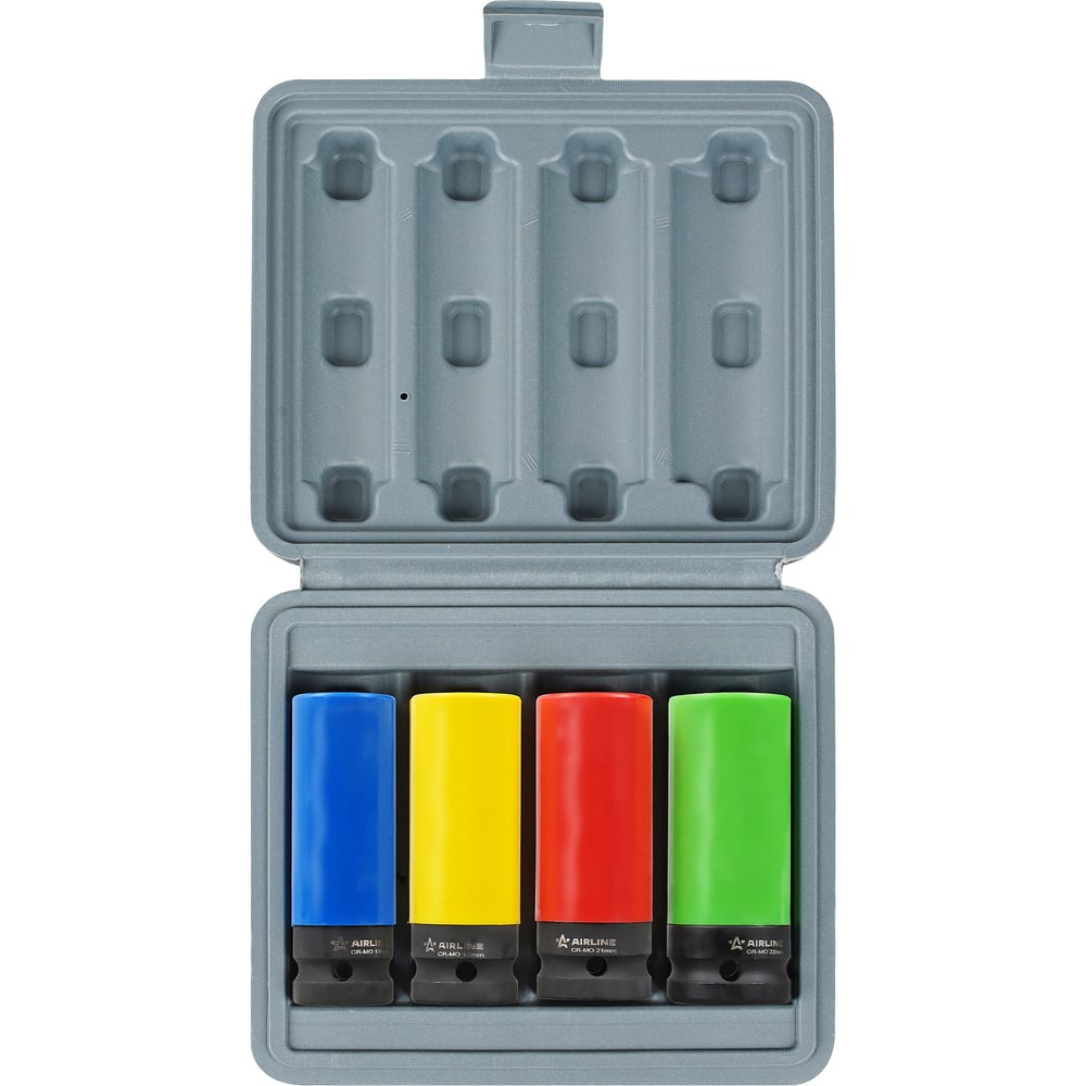 Набор головок ударных для колёсных дисков 1/2"DR 4 шт в кейсе AIRLINE ATAS000