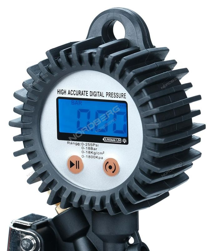 NORDBERG (Ti63) Пистолет для подкачки шин с цифровым манометром