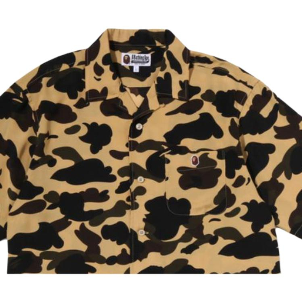 A Bathing Ape Bathing Ape 1st Camo Shirts Camouflage Pattern Moderate Polyester Summer 0zxsrm007321q желтый