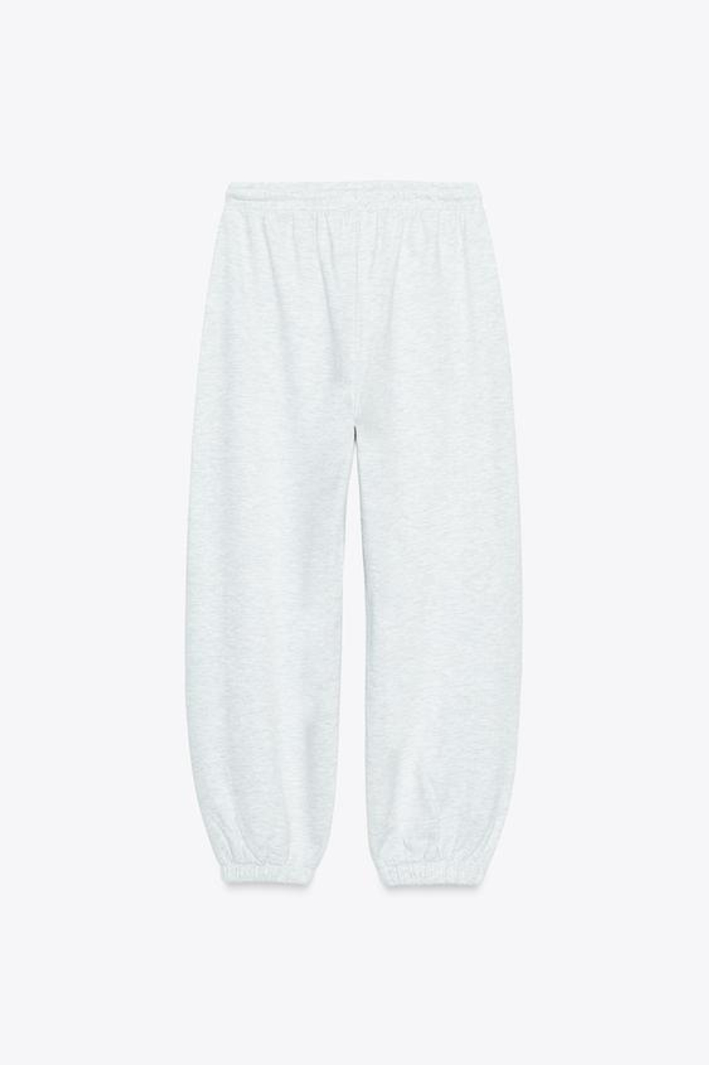 ZARA БРЮКИ-ДЖОГГЕРЫ С ТЕКСТОМ, СЕРЫЙ МЕЛАНЖ