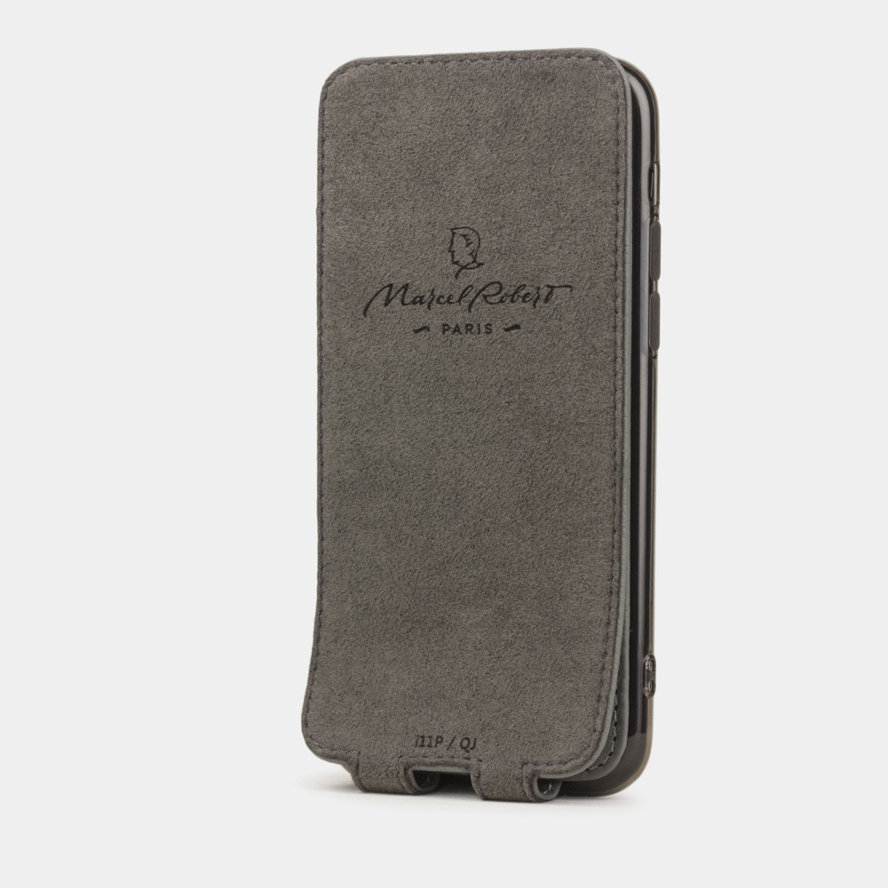 Чехол для iPhone 11 Pro из натуральной кожи теленка, стального цвета