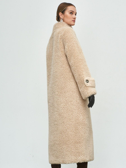 Искусственная зимняя эко шуба чебурашка, бежевая, Северина