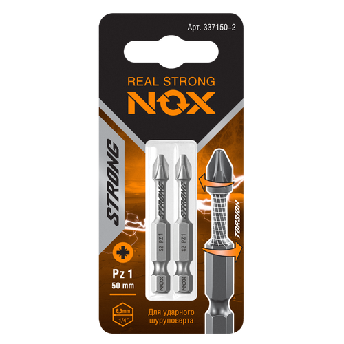 Бита torsion Pz1-50 E6.3, 2 шт карта STRONG