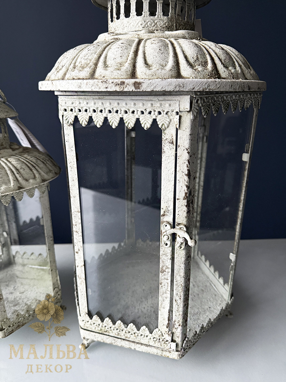 Набор из 2-х подсвечников "Антик грей" 18,5x17xH38,5 см/ 25,5x23xH51 см