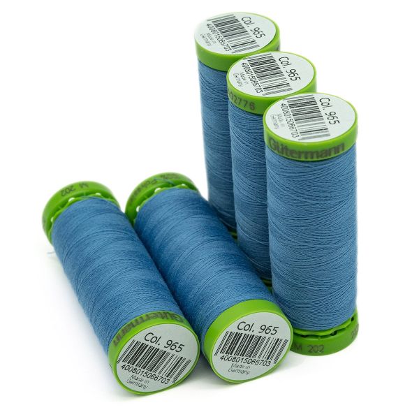 Нитки для тонких тканей Gutermann Extra Fine 150 (200 метров), 5 кат. | 965 дымчато серо-голубой