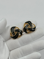 Клипсы с чёрной эмалью