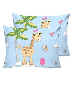 Наволочка комплект 2шт поплин Сказка "Мадагаскар" 50x70 см на молнии