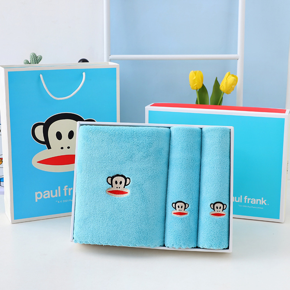 Подарочный набор полотенец из кораллового флиса "L" Paul Frank (Blue)
