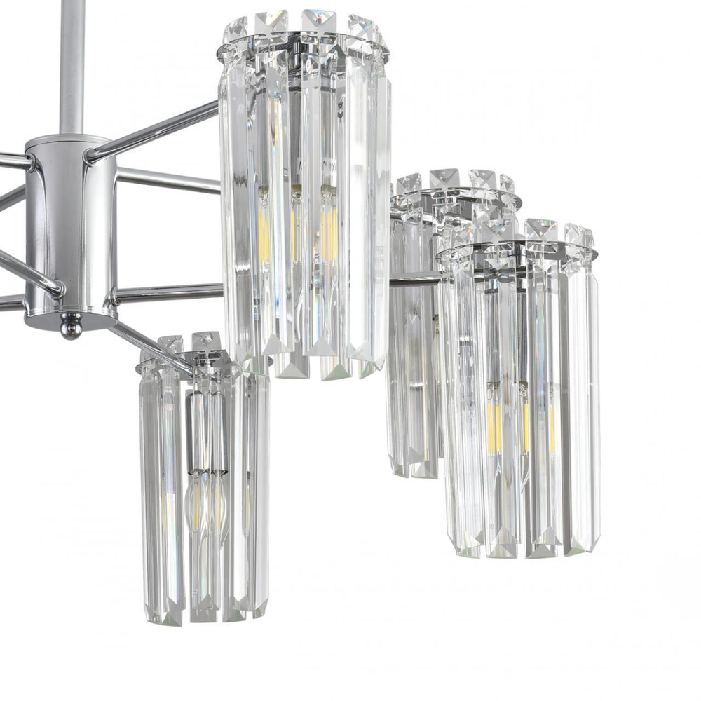 8348/8C CLASSI хром/прозрачный, металл/хрусталь Люстра подвесная E14 8*40W 220V FAVLA