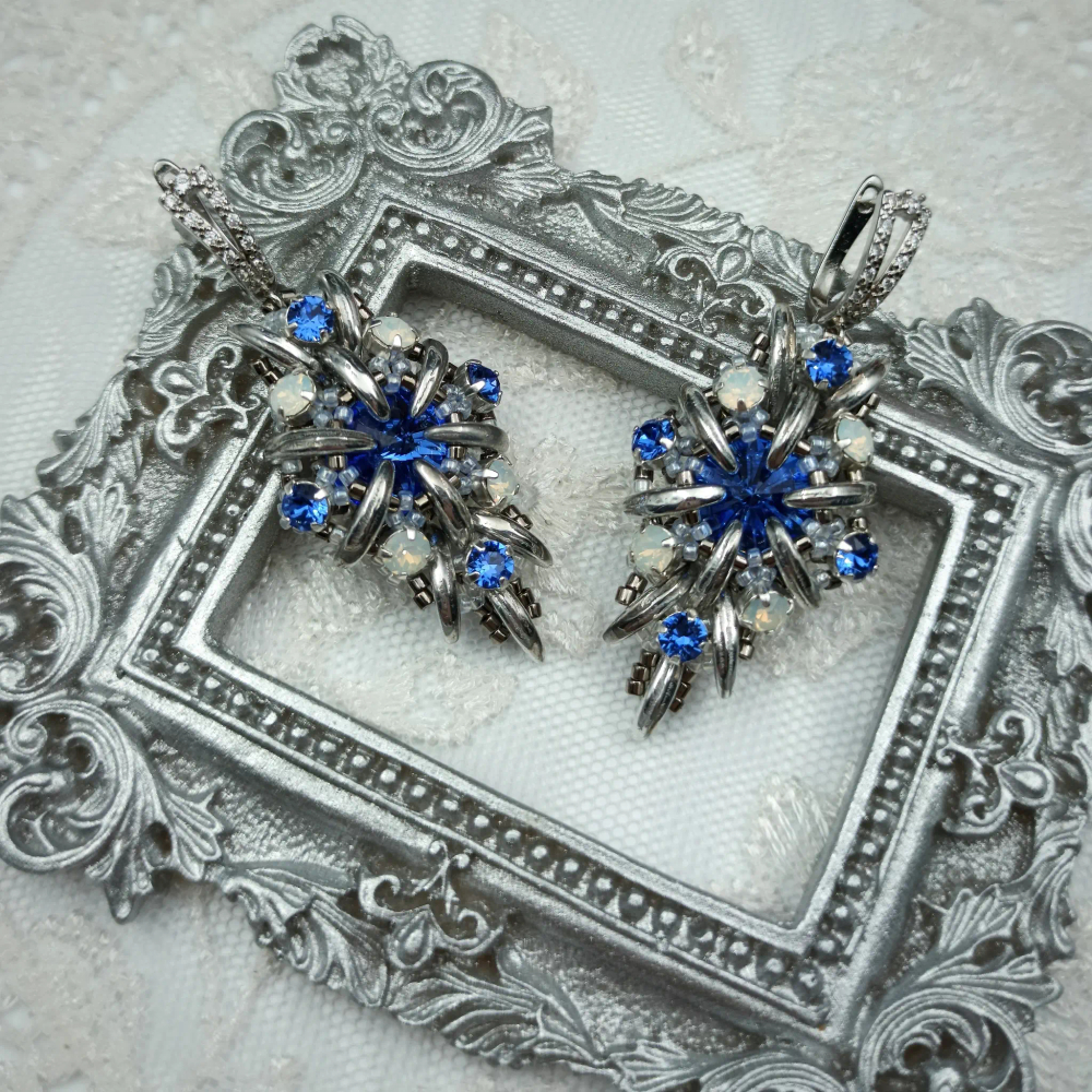 Набор для создания серег Bella, Sapphire / Silver