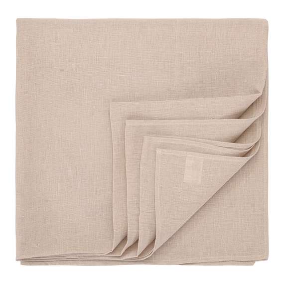 Скатерть из стираного льна бежевого цвета Essential, 170х170 см