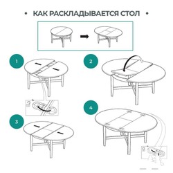 Стол обеденный круглый Кантри (белый лак), 126-171х74х126 см