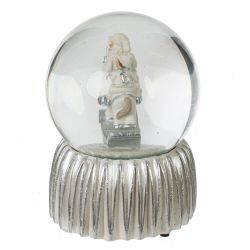 GAEM Фигурка декор в стекл шаре "Дед Мороз на лошадке" (муз с ключ), D 10 см, L10 W10 H15 см