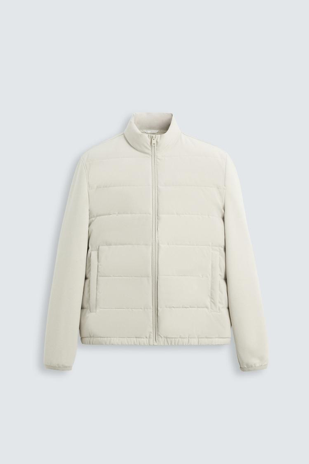 ZARA ОДНОТОННАЯ СТЕГАНАЯ КУРТКА, КАМЕННО-СЕРЫЙ