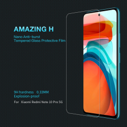 Защитное стекло с прозрачными рамками от Nillkin для Xiaomi Redmi Note 10 Pro 5G и Poco X3 GT 5G, серия H Anti-Explosion Glass Screen Protector