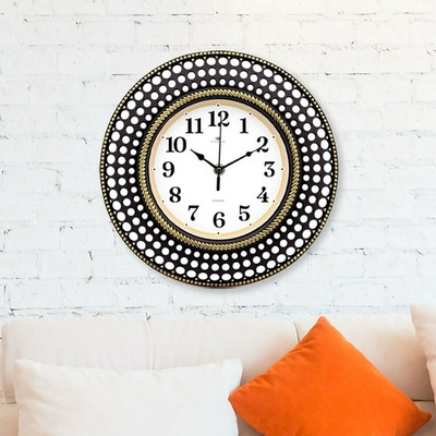 Часы настенные круглые d29см "Классика", корпус черный с золотом