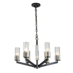 Подвесная люстра Belfast Malone 6035-6 BL CL Черный / Стекло