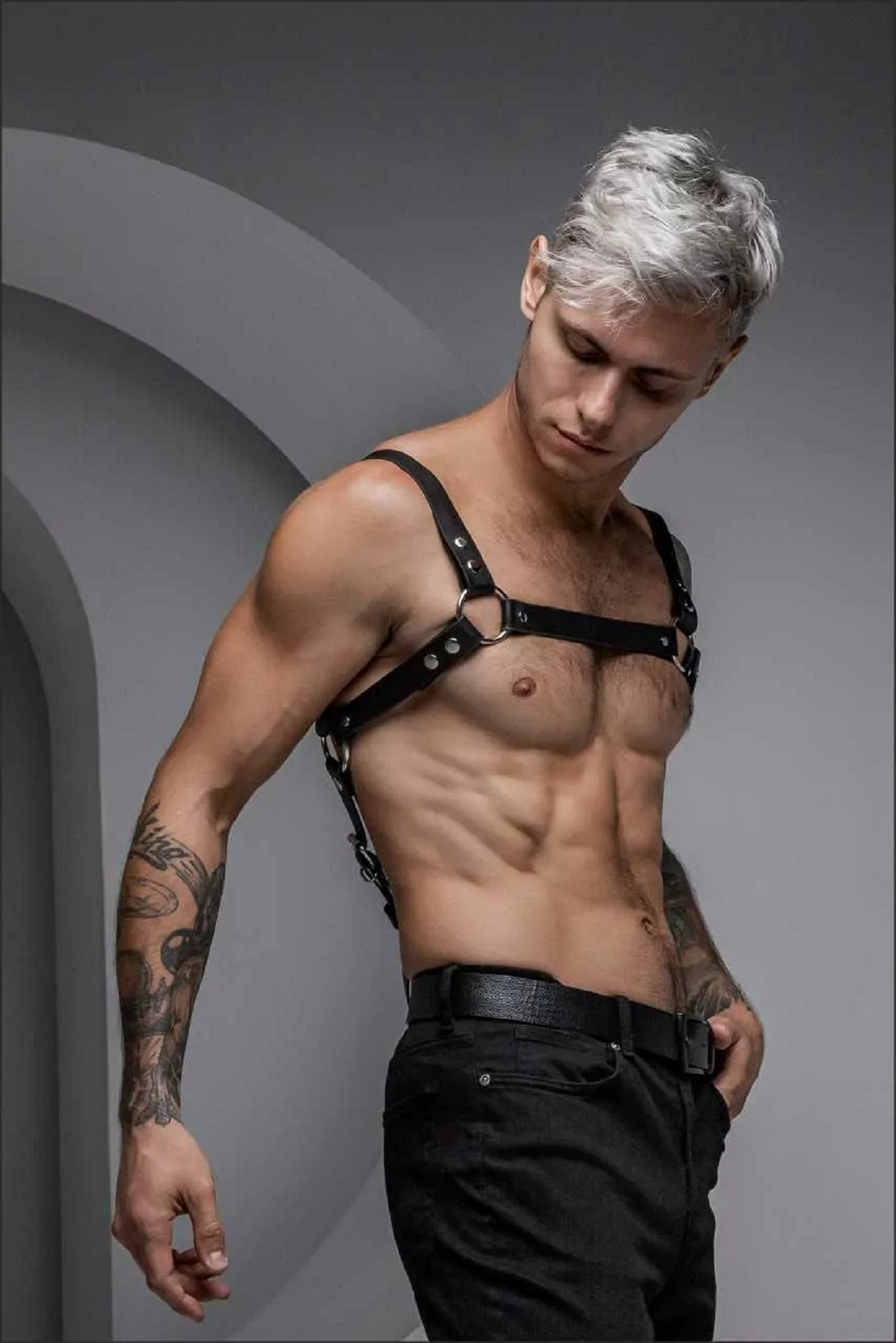 Портупея мужская Ra кожа черная L/XL