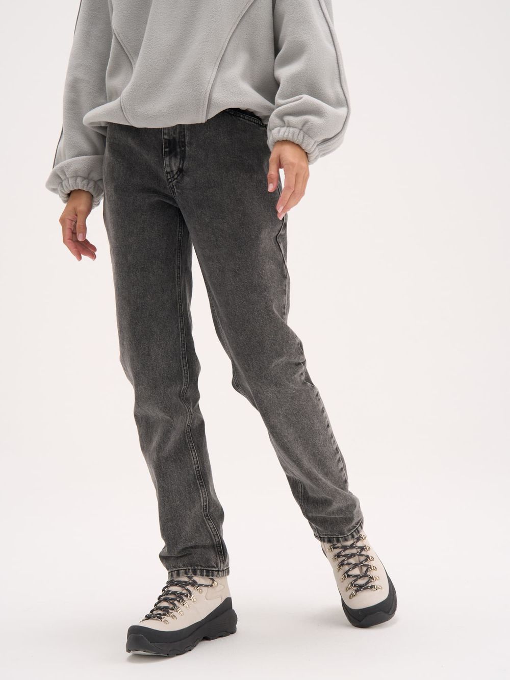 Джинсы прямые "Темно-серые" женские