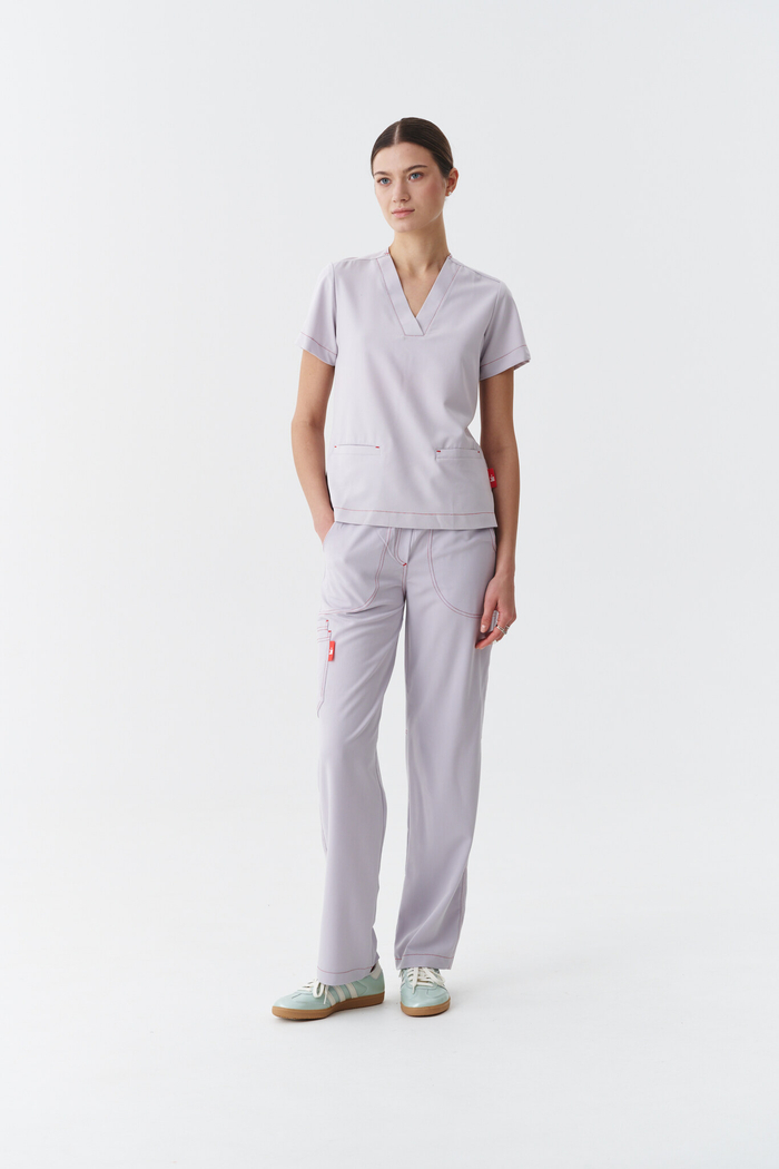 Брюки медицинские женские Лаконико, жемчужно-серый