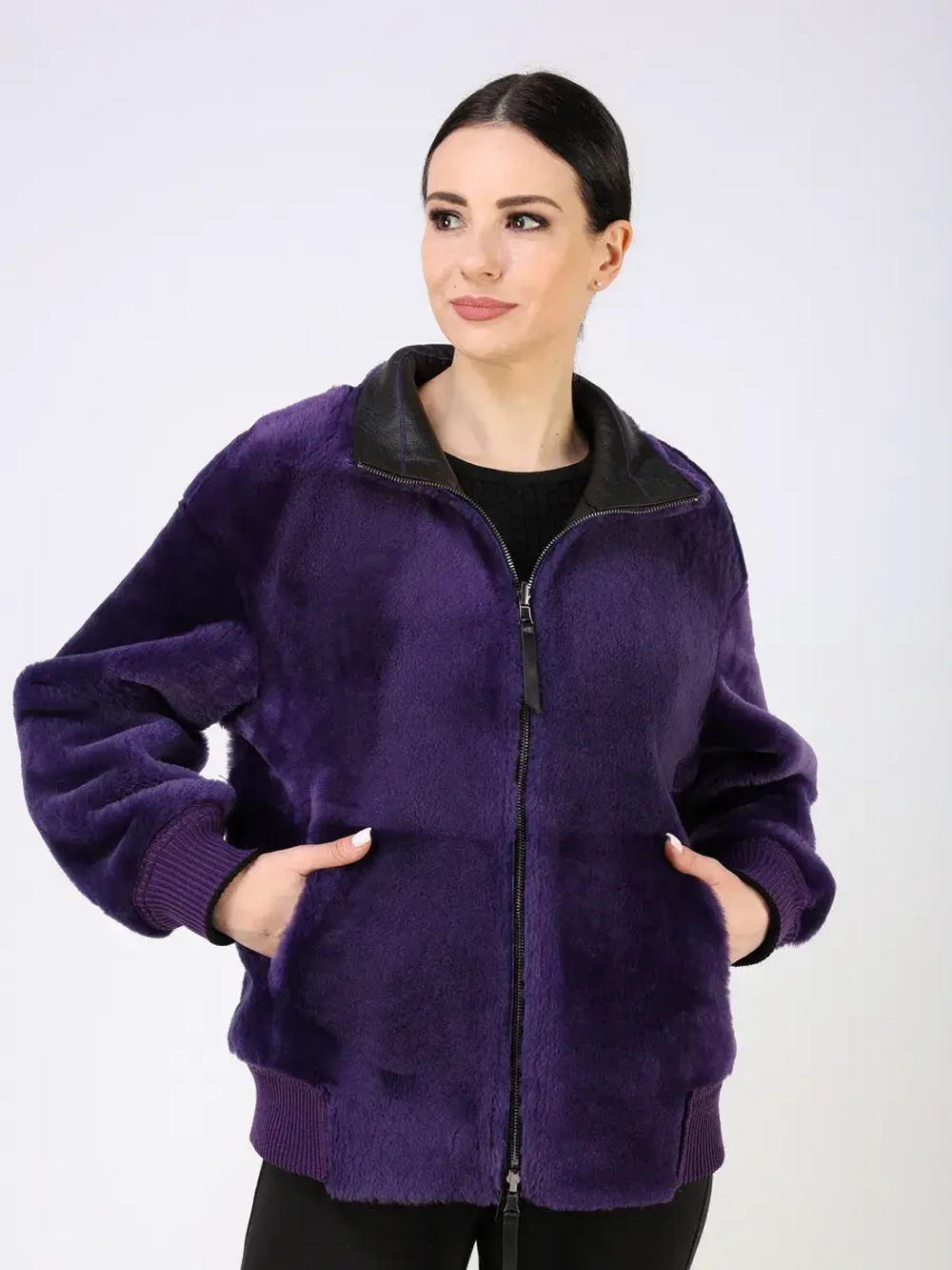 Двусторонняя дубленка зимняя шуба