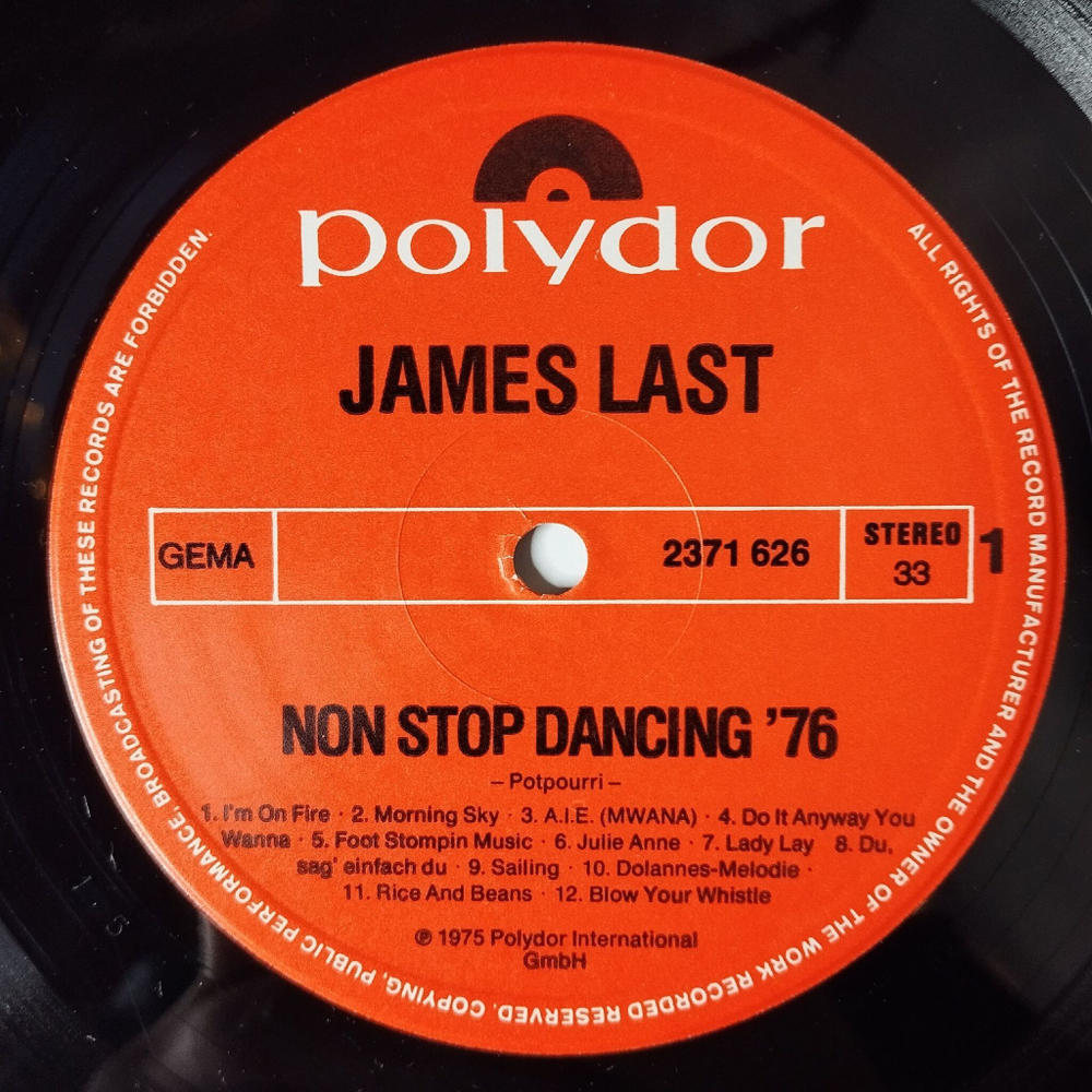 Винтажная виниловая пластинка LP James Last Non Stop Dancing 1976 (Germany 1975)