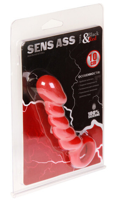 Красный стимулятор ануса Black & Red (Цвет: красный)