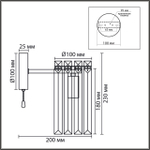 8348/1W CLASSI LN26 156 хром/прозрачный, металл/хрусталь Бра E14 1*40W 220V FAVLA