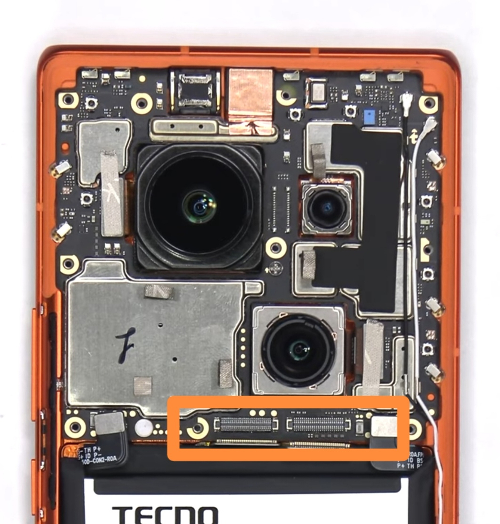 Tecno Phantom X2 Pro 5G (AD9) - FPC коннектор дисплея (на плату) + зарядки (ORIG)