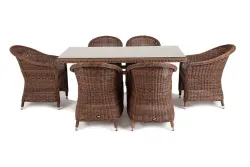 "Эспрессо" обеденная группа плетеная, цвет коричневый