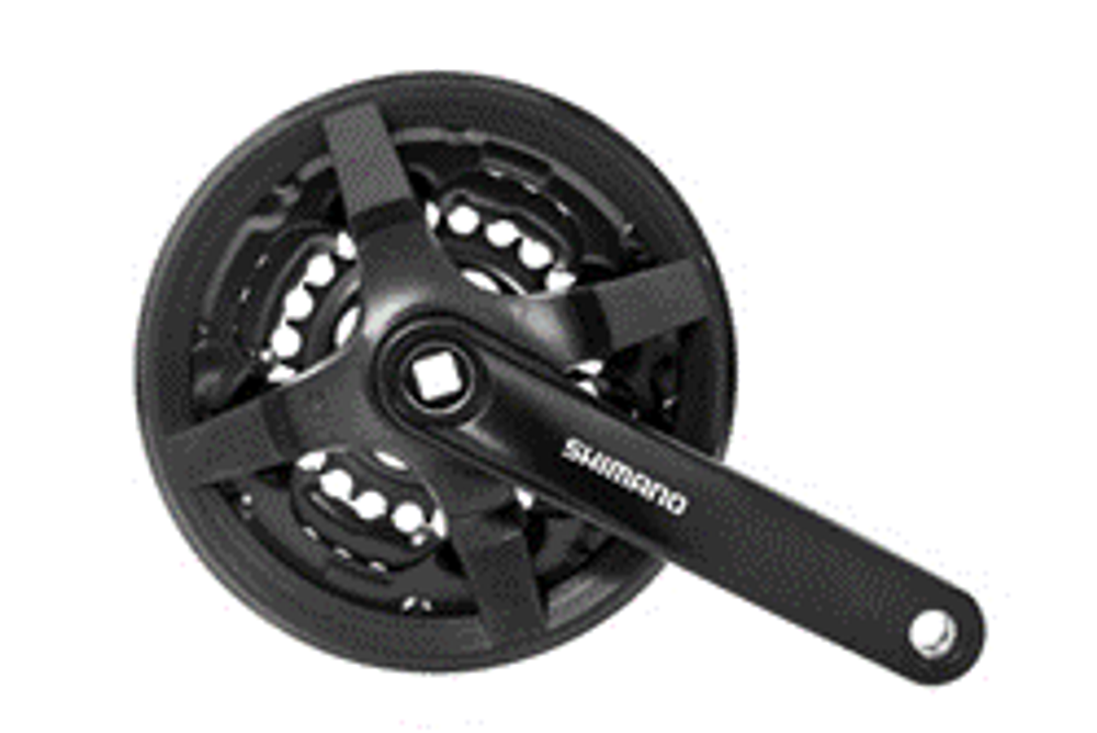 Система шатунов Shimano TY301 черная, 42/34/24, 170мм с пластиковой защитой.
