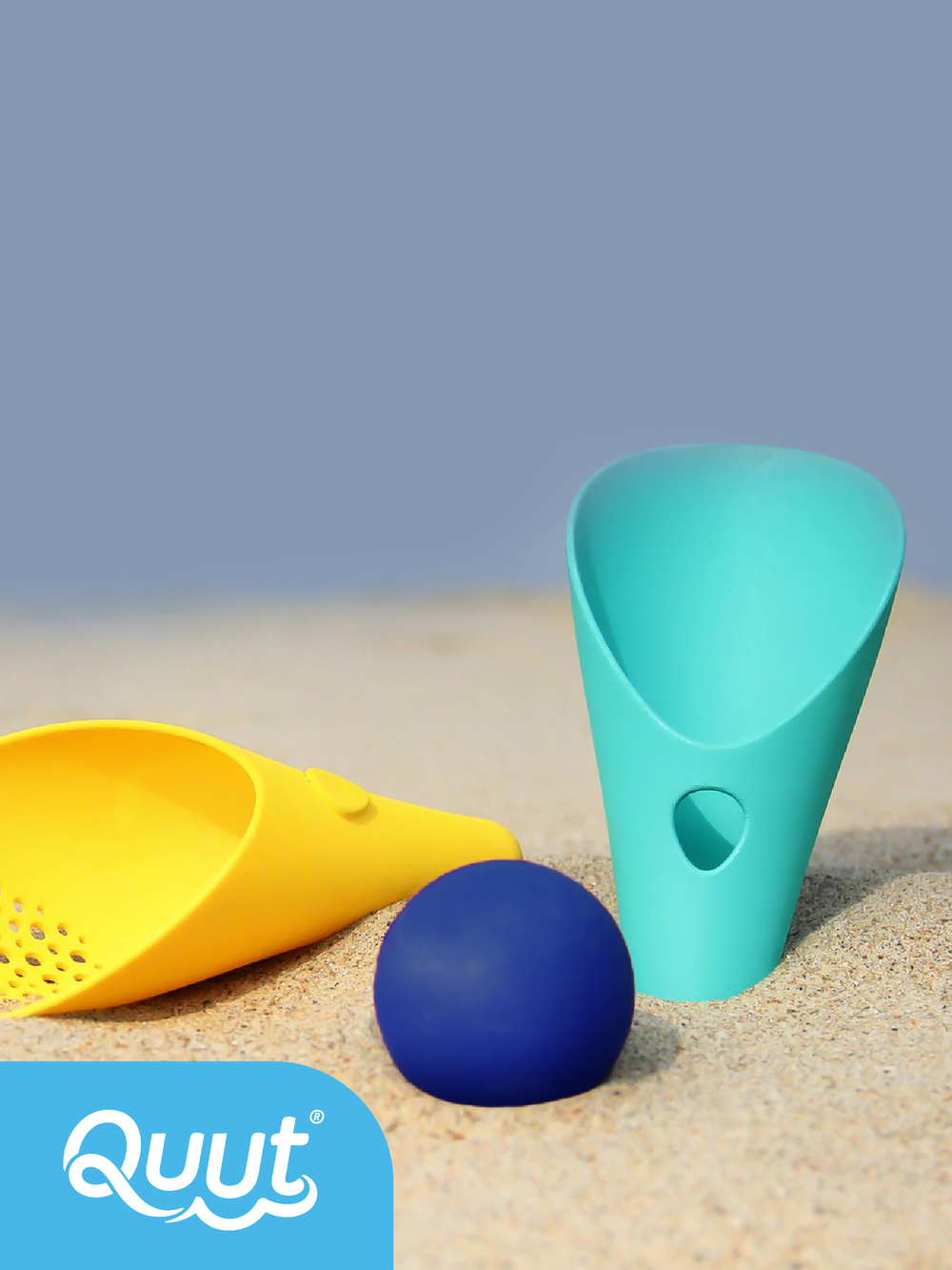 Пляжный набор Quut (Mini Ballo + Cuppi + сердечко SunnyLove) в пляжном мешке