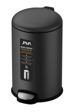 Ведро для мусора с МИКРОЛИФТОМ  (круг. СЕРЫЙ) 5л. JAVA