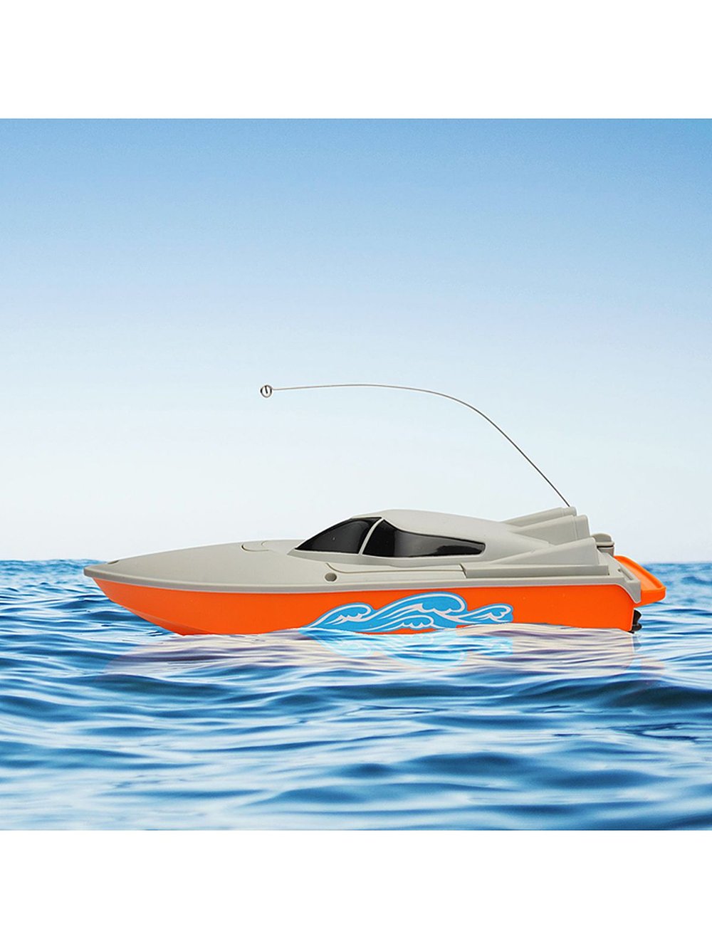 Игрушка Лодка Спортивная радиоуправляемая (0036-3) цвет серо-оранжевый