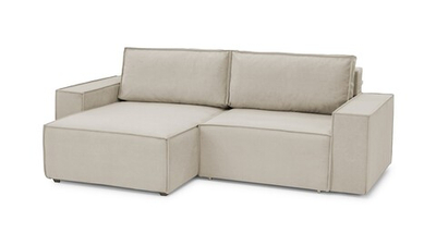 Диван с оттоманкой Софт 2 (малый) Velutto 16 240*150*80 см, светло-бежевый Велютто Еврокнижка Фиеста