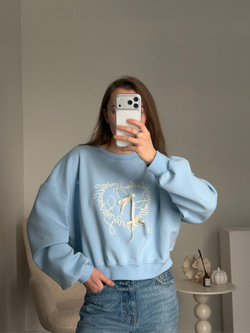 Свитшот Купидон голубой