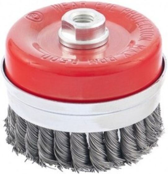 Щетка для УШМ Heavy Duty 100мм М14 чашка крученая проволока 0,5мм Matrix