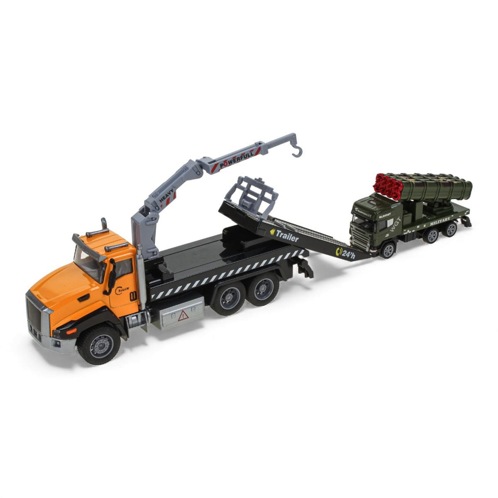 Автовоз 19*8*5,5см. + военная машинка, в ассорт. коробка W2213-19