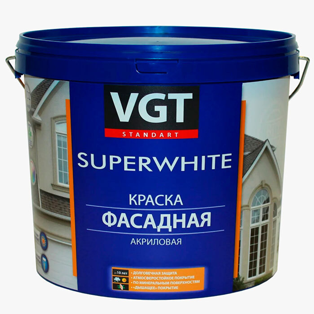 Краска фасадная акриловая SUPERWHITE База А ВД-АК-1180