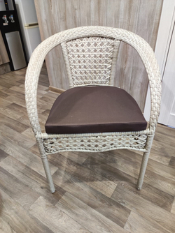 Стул-кресло из ротанга Руардин «Ruardean»с мягкой подушкой 5 см — Wood