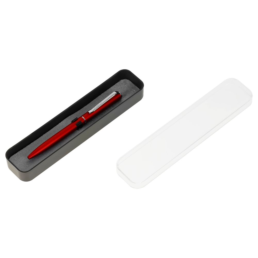 Ручка шариковая Luxor "New Premier" синяя, 0,7мм, корпус бордо/хром, поворотный механизм, футляр