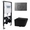 Комплект подвесной унитаз ABBER Rechteck AC1201MB черный матовый с инсталляцией AC0105 и кнопкой AC0121NG никель