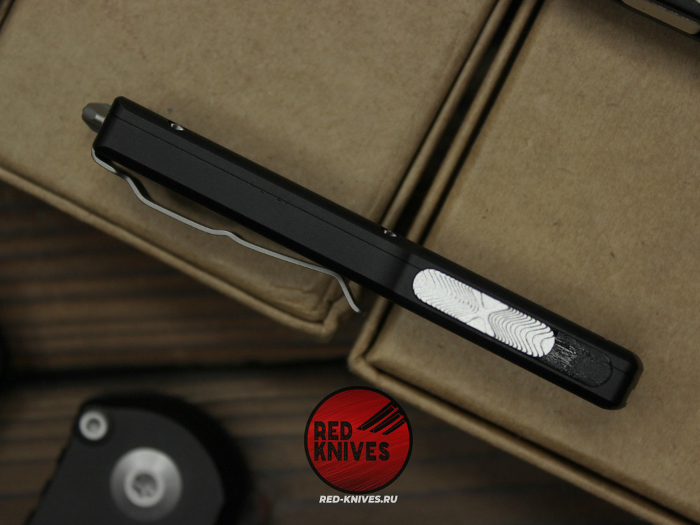 Нож Microtech UTX-70 A+++ Standard S/E - серый апокалиптик клинок, черная рукоять