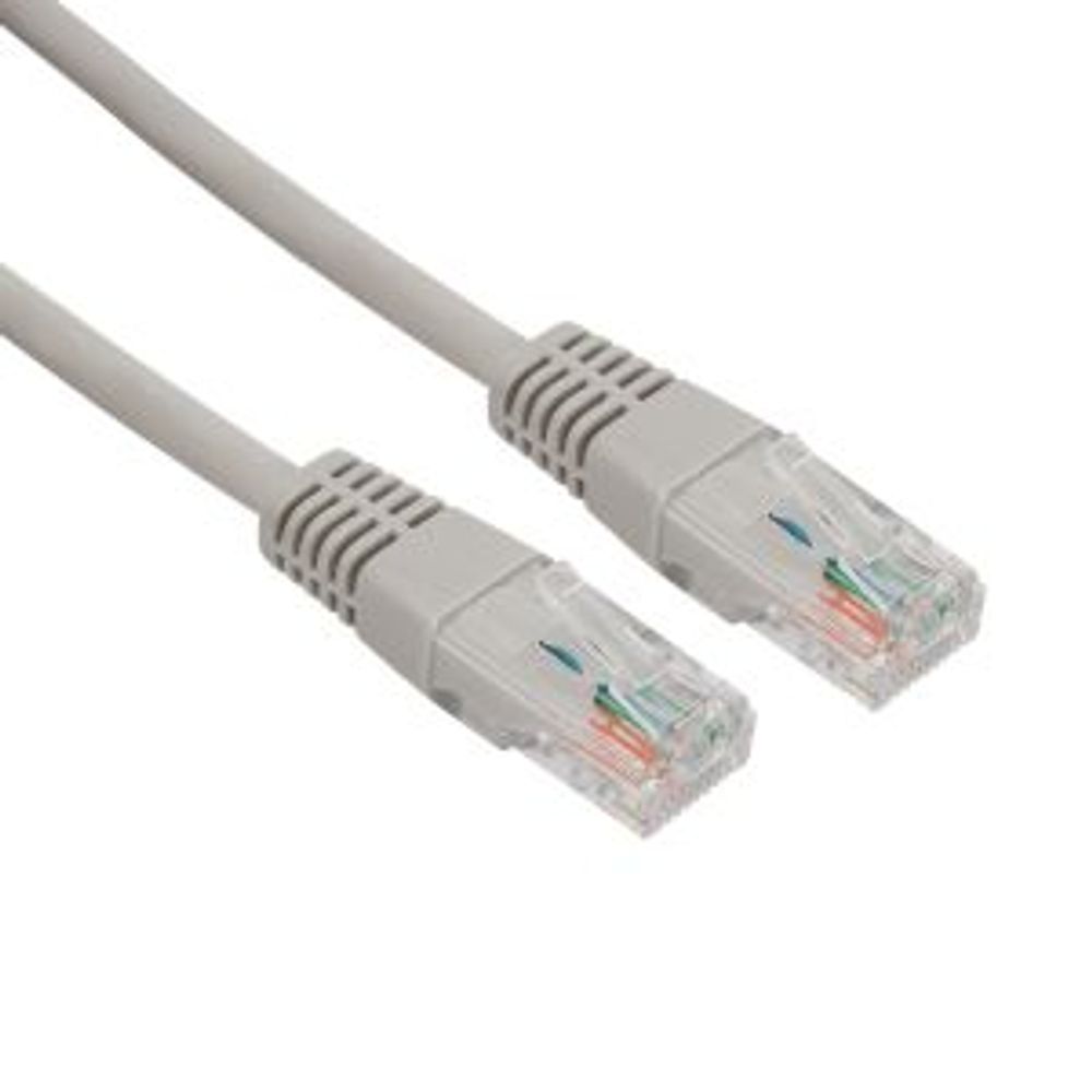 Шнур коммутационный патч-корд U/UTP RJ45-RJ45, CAT 5e, LSZH серый, 1м REXANT