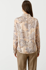 22717 Блузка женская (коричнево-бежевый принт)